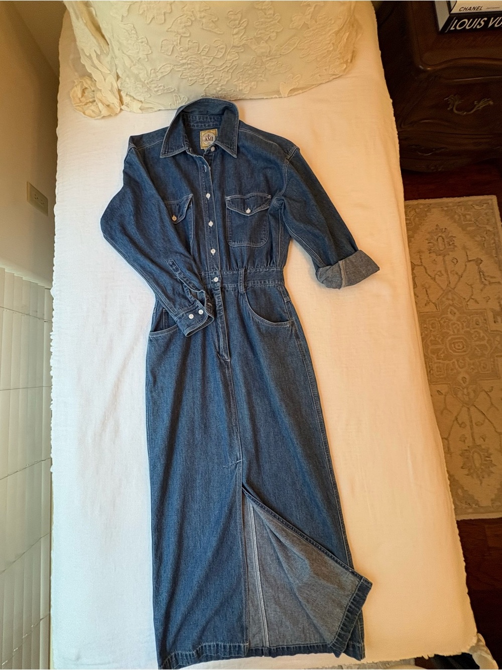 Ami Denim Shirt Jacket - Blue with Gold Label